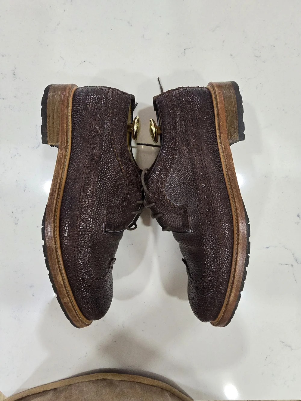 Billy Reid Pebble Grain Wingtip Shoes